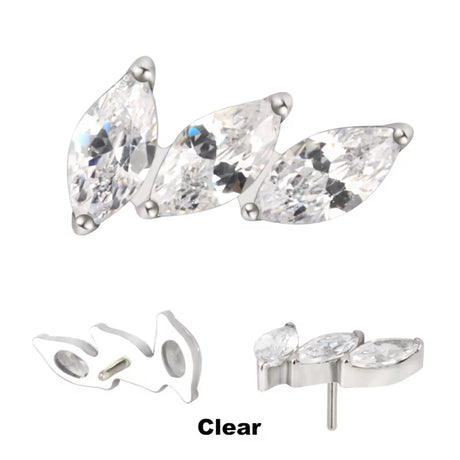 Titaanist rõngaste otsikud 3-haruline kaardus lehvik