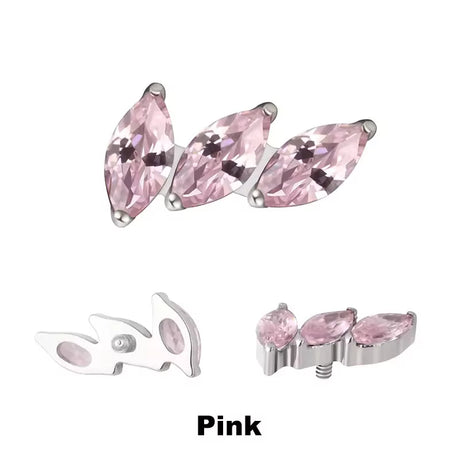 Titaanist rõngaste otsikud 3-haruline kaardus lehvik