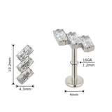 Titaanist sõrmuseotsad 3 ristkülikukujulist raamiga