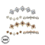 Titaanist sõrmuseotsad 5-haruline tsirkooniga raam