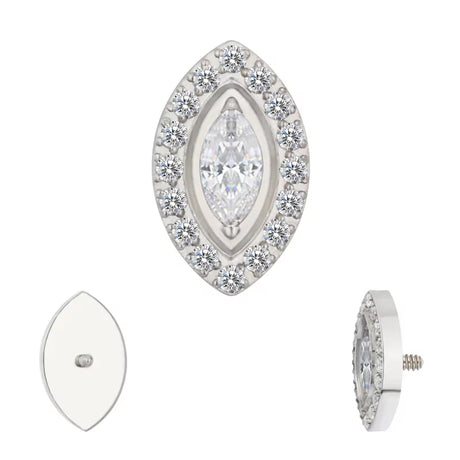 Titaanist sõrmuseotsad marquise-kujulise raamiga