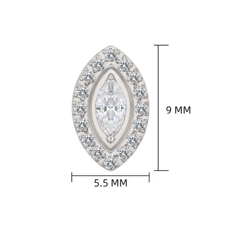 Titanium Ring Tips Marquise Bezel Set - BVShop