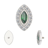 Titaanist sõrmuseotsad marquise-kujulise raamiga