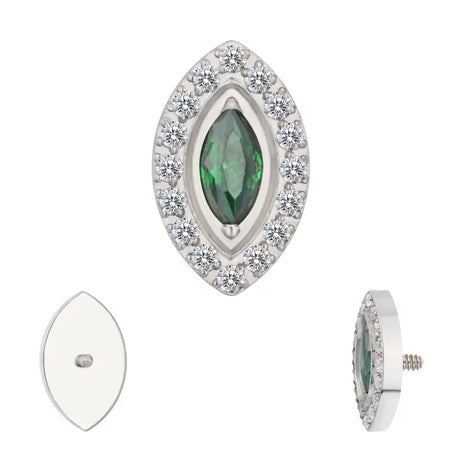 Titaanist sõrmuseotsad marquise-kujulise raamiga