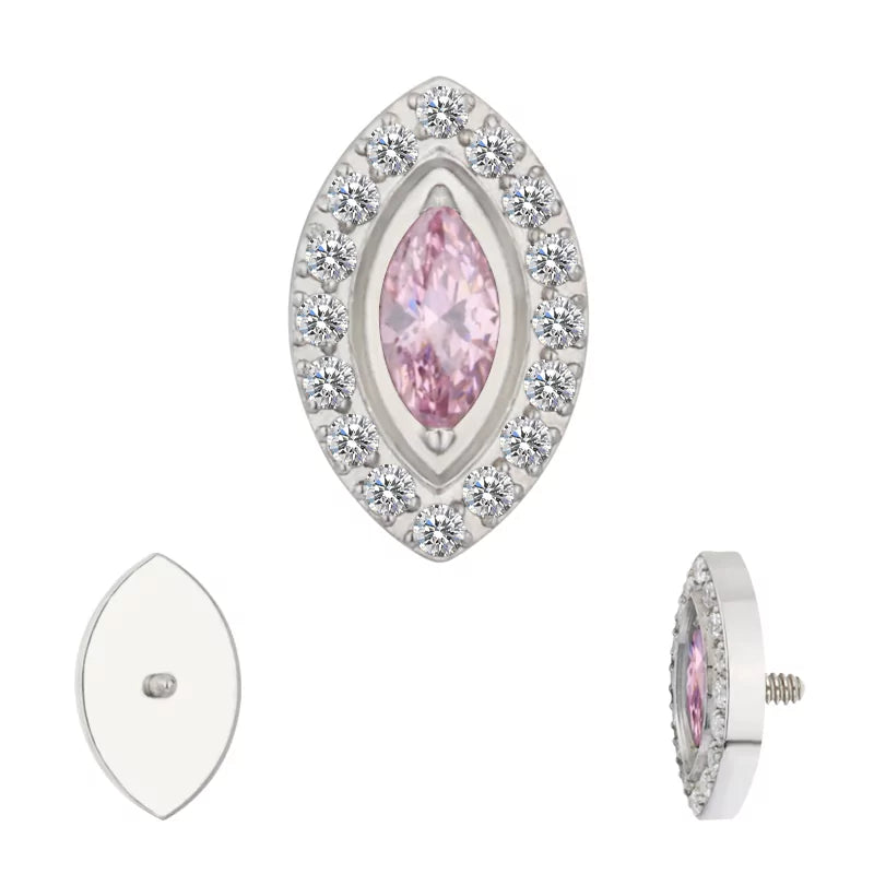 Titaanist sõrmuseotsad marquise-kujulise raamiga