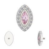 Titaanist sõrmuseotsad marquise-kujulise raamiga