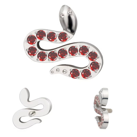 Titaanist rõngaste otsad kaetud madu mustriga