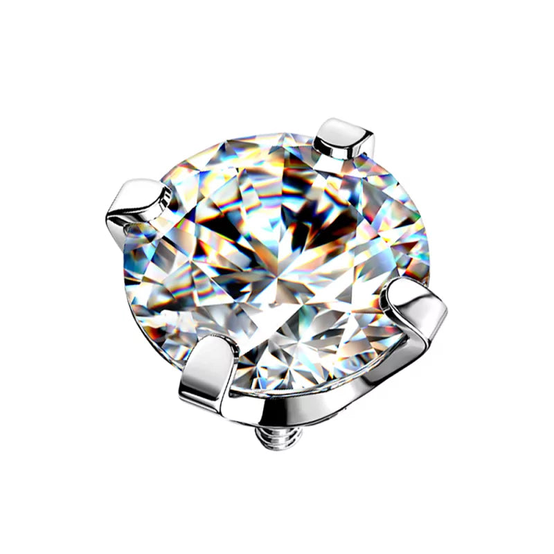 Titaanist rõngaste otsikud tsirkoonia raamiga