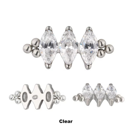 Titaanist sõrmus kolme pärliga raamiga