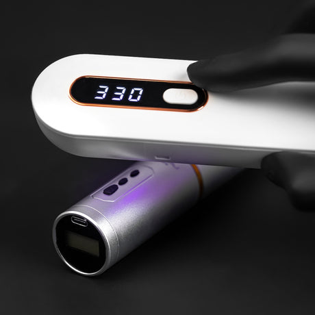 UV sterilizer for tattoo machines by BVShop, compact device with clear lid for disinfecting tattoo equipment safely.