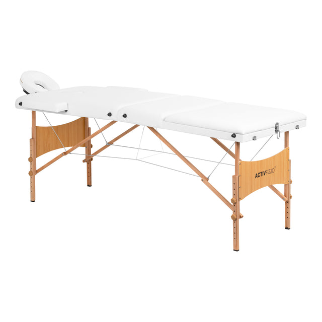 WOODEN FOLDING TABLE FOR MASSAGE COMFORT ACTIVFIZJO LUX 3 SECTIONS 190X70 WHITE - BVShop