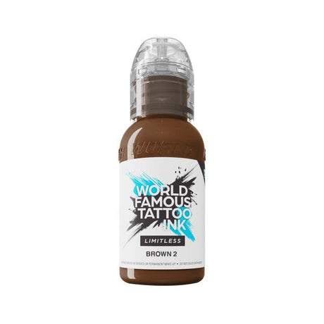 World Famous Limitless Tattoo Ink Brown 2 30ml - BVShop
