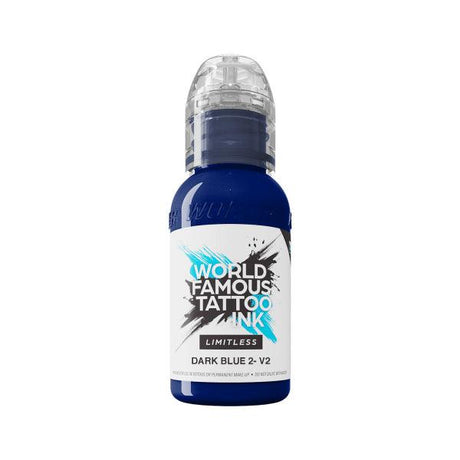 World Famous Limitless Tattoo Ink Dark Blue 2 v2 30ml - BVShop
